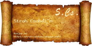 Stroh Csobán névjegykártya